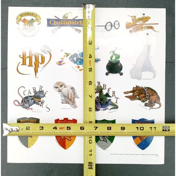 Vintage Harry Potter 16 Count Sticker Sheet Gryffindor Quidditch Hogwarts Hedwig - Picture 4 of 4